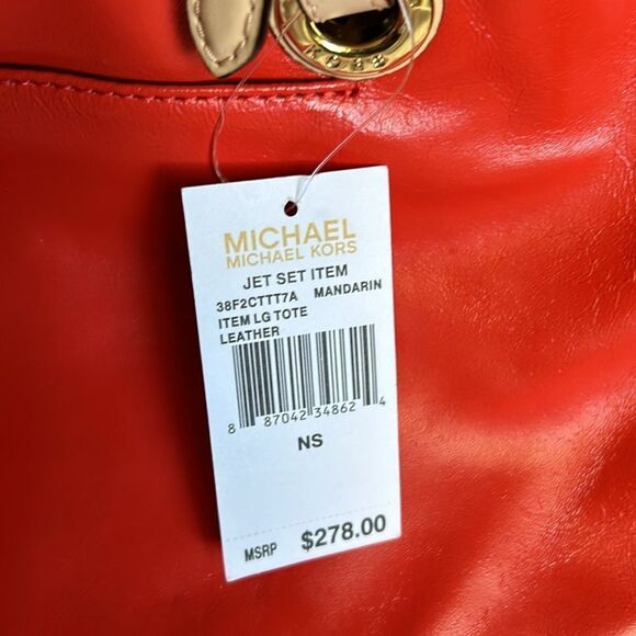 Michael Kors Bags New Micheal Kors Large Jet snap top closure Tote Orange Orange - Picture 6 of 10
